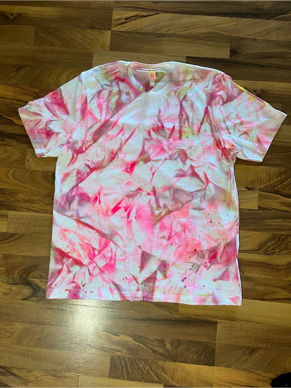 Pink Spray Tie-Dye Short Sleeve Tee
